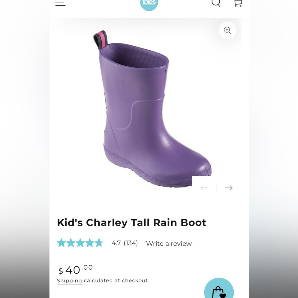 Totes Kids Charley Tall Rain Boot